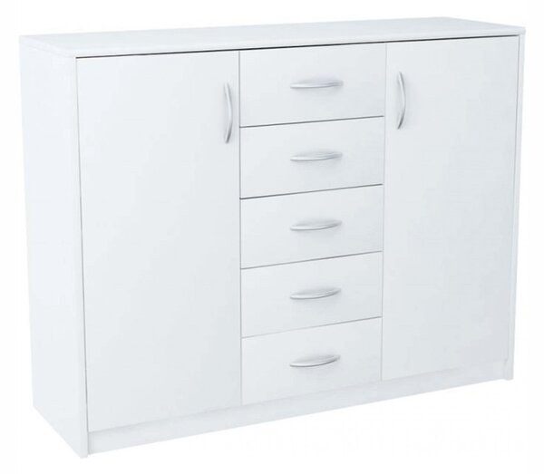 Biała komoda z półkami i szufladami - Zako 3X