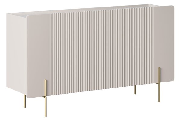 Komoda Malmi 150 cm trzydrzwiowa - kaszmir / złote nóżki