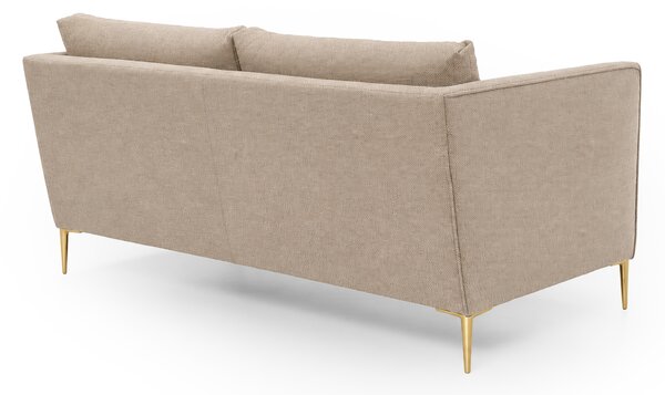 Sofa wypoczynkowa Farina dwuosobowa beżowa / złote nogi