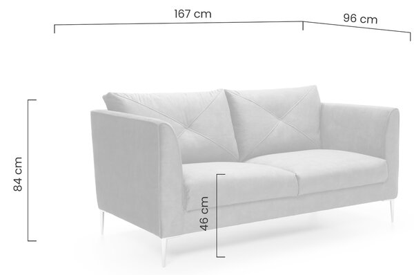 Sofa wypoczynkowa Farina dwuosobowa beżowa / złote nogi