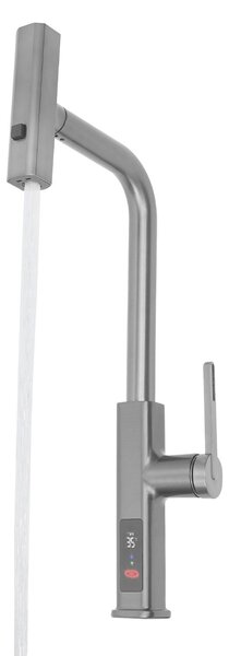 Bateria kuchenna z prysznicem Wskanik temperatury LED Obrotowa bateria 360