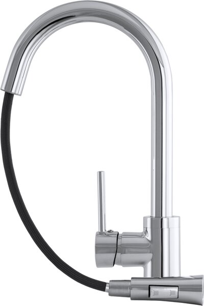 Granitan | LIBRA – bateria kuchenna – wysuwana wylewka – obrót o 360° – chrom – mosidz – gowica ceramiczna