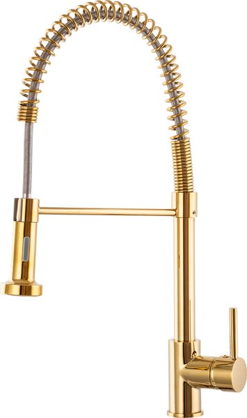 Granitan | Bateria kuchenna Spiral – zota – wysoko 52 cm – wysuwana wylewka – dwa rodzaje strumienia