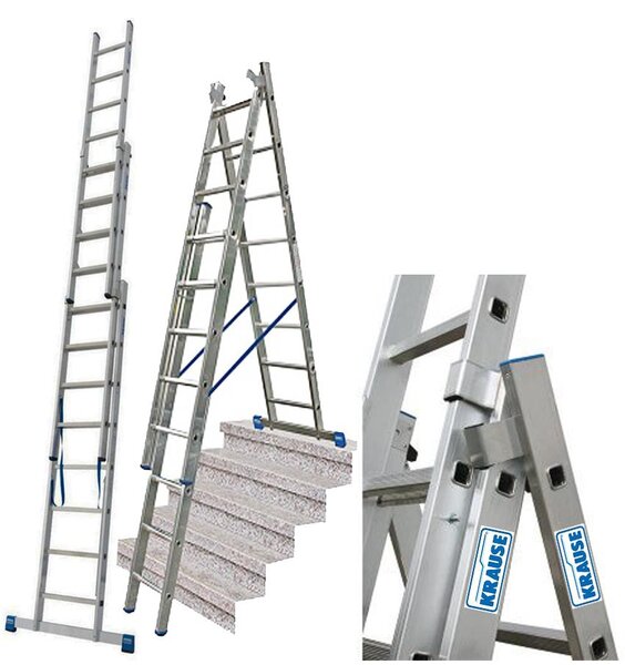 KRAUSE STABILO drabina wielofunkcyjna NA SCHODY 3x8 szczebli 133748 wys. robocza 6,05 m