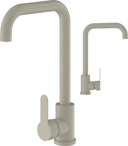 Granitan | STEEL – bateria kuchenna – obrót o 360° – beowa – stal nierdzewna – gowica ceramiczna