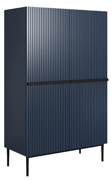 Kredens Nicole z metalowymi uchwytami i nogami 100 cm - granat / czarne nóżki - Limitowana oferta