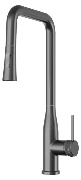Granitan | Bateria kuchenna - wysoka - metal pistoletowy - bateria kuchenna - z 2 trybami wypywu wody - z wycigan wylewk - VECTOR