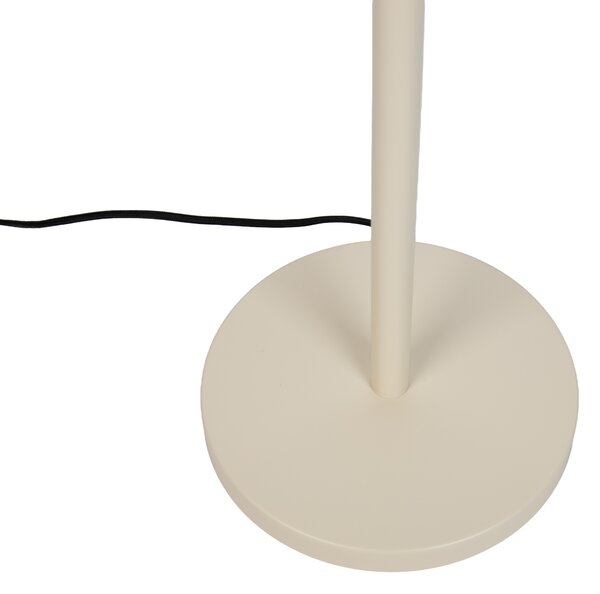 Lampa podłogowa Japandi beżowa z kloszem w kolorze taupe i złotym wnętrzem 50cm - Simplo