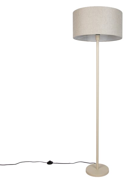 Lampa podłogowa Japandi beżowa z jasnobrązowym kloszem 50 cm - Simplo