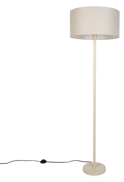 Lampa podłogowa Japandi beżowa z jasnobrązowym kloszem 50 cm - Simplo