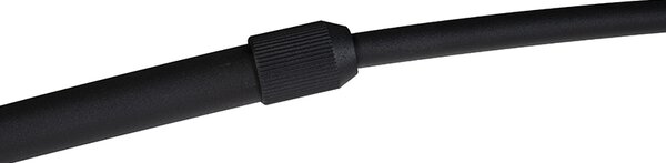 Nowoczesna lampa łukowa czarna z marmurową podstawą i beżowym abażurem bouclé 50cm - XXL