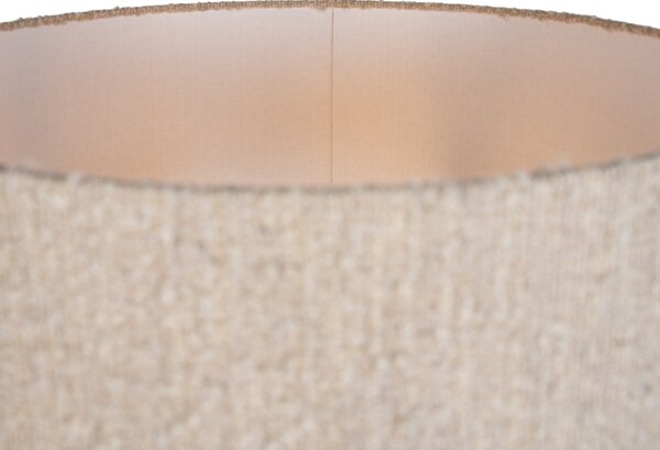 Nowoczesna lampa podłogowa czarna z beżowym abażurem bouclé 40 cm - Simplo