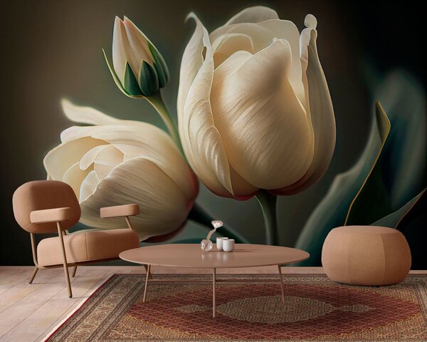 Fototapeta Delikatne tulipany w łagodnych odcieniach, Fototapety 3d z kwiatami, Popularne Fototapety, u94253 - Tapeko.pl