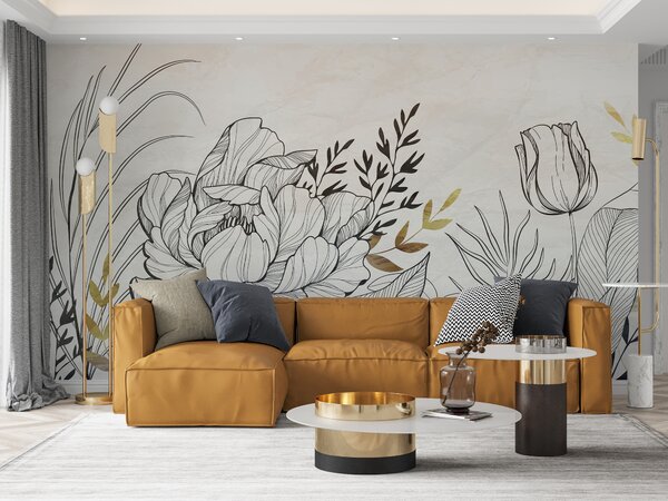 Fototapeta Rysunek kwiatu, Fototapety Kwiaty, Popularne Fototapety, u94307 - Tapeko.pl