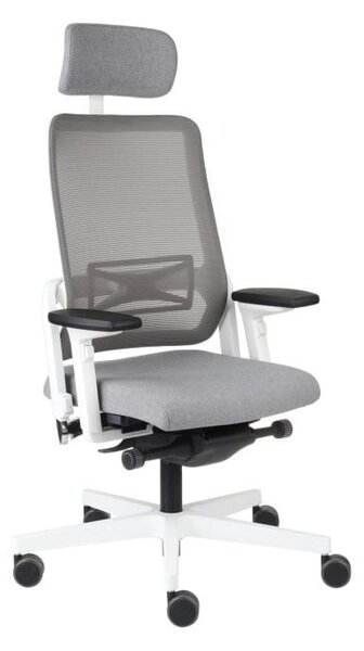 Fotel ergonomiczny Xilium mesh white chrome