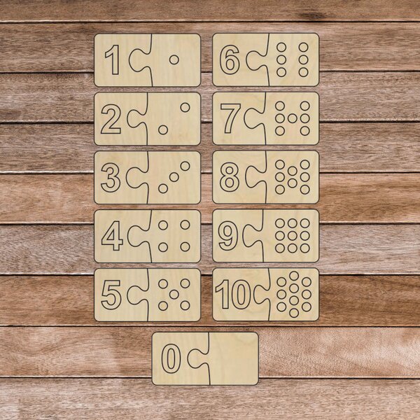 Wkład drewniany Montessori dla dzieci - dwuczęściowy DOMINO | SENTOP