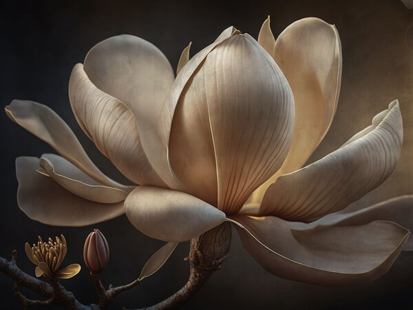 Fototapeta Wdzięczna magnolia w delikatnym świetle, Fototapety 3d z kwiatami, Popularne Fototapety, u94507 - Tapeko.pl