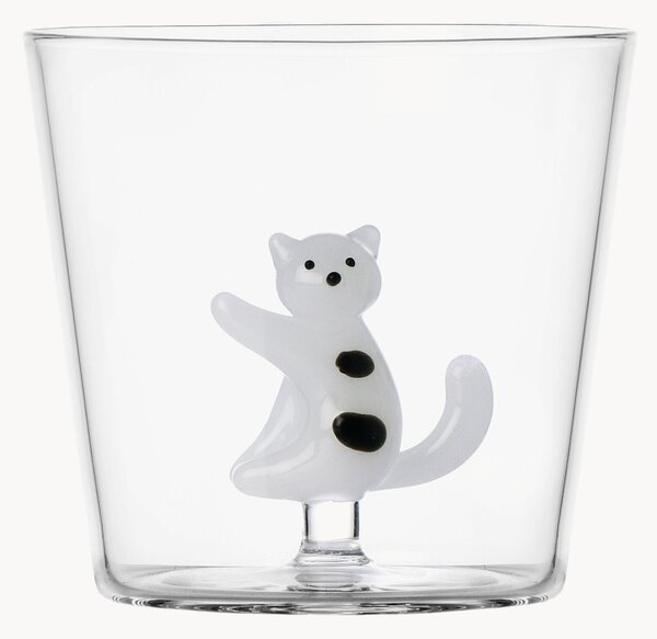 Ręcznie wykonany kubek ze szkła borokrzemowego Tabby Cat