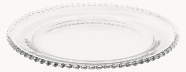 Komplet talerzy ze szkła z koralikowym brzegiem Collier, 12 elem