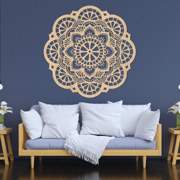 Ścienny drewniany obraz mandala światło życia - LUMEN