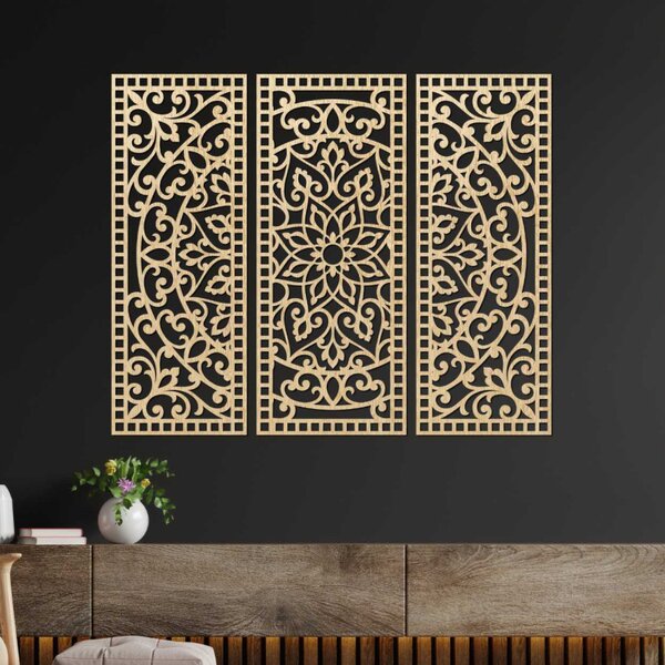 Dekoracja ścienna, panel mandala, trzyczęściowy | AURELIA
