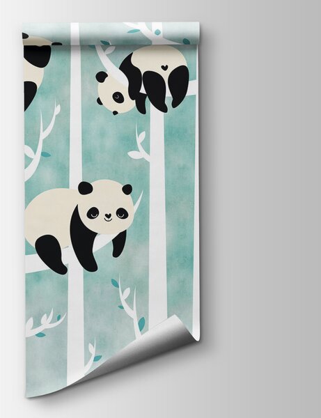 Fototapeta Pandy na drzewie, Fototapety Dziecięce, Popularne Fototapety, u95025 - Tapeko.pl