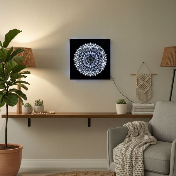 Drewniany obraz LED Mandala – podświetlana mandala | BAKE