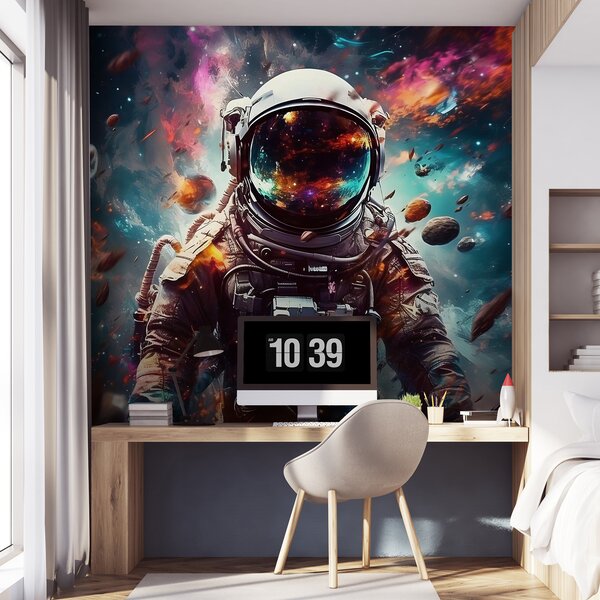 Fototapeta Astronauta w kosmosie z dużym hełmem, Fototapety Dziecięce, Popularne Fototapety, u95147 - Tapeko.pl