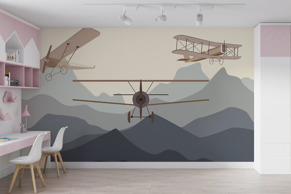 Fototapeta Dwa samoloty lecące w powietrzu, Fototapety Dziecięce, Popularne Fototapety, u95782 - Tapeko.pl