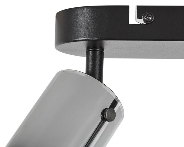 Nowoczesny reflektor sufitowy Gunmetal 3-punktowy obrotowy i regulowany - Drain