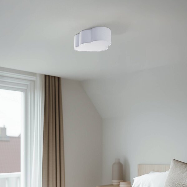 Lampa sufitowa Cloud TK Lighting, możliwość ściemniania, biały / opal, salon / jadalnia, tkanina / materiał / jedwab, młodzieżowy