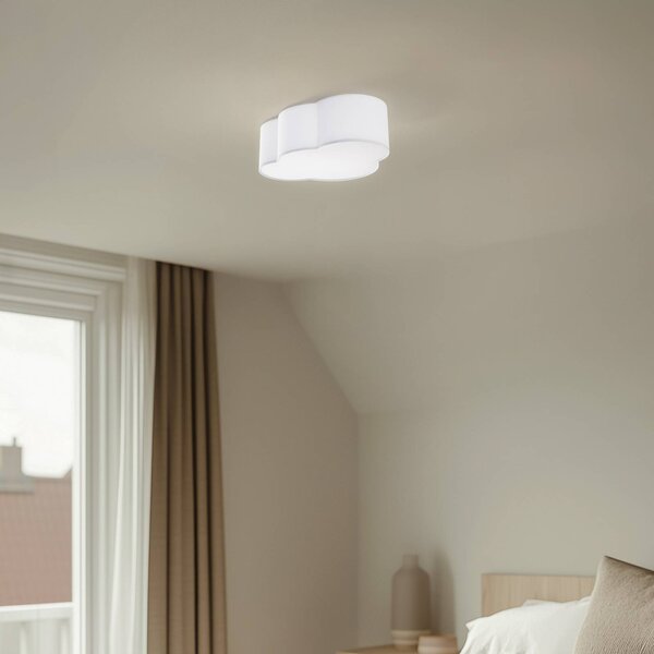 Lampa sufitowa Cloud TK Lighting, możliwość ściemniania, biały / opal, salon / jadalnia, tkanina / materiał / jedwab, młodzieżowy