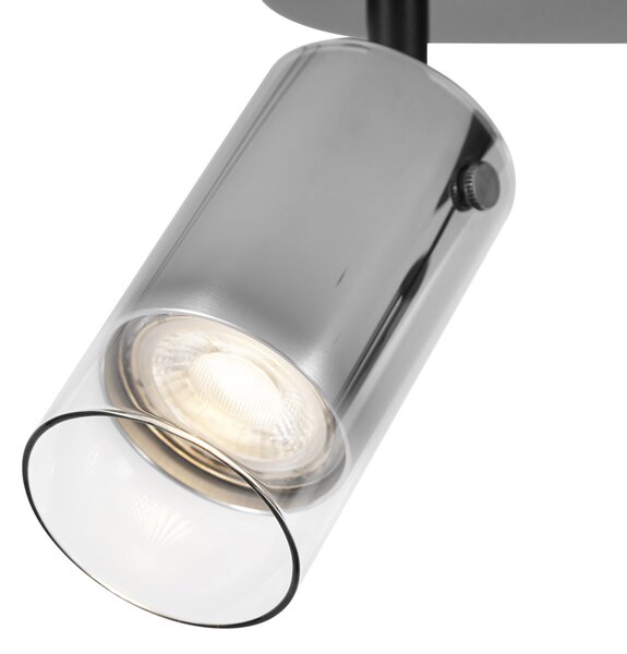Nowoczesny reflektor sufitowy Gunmetal 2-punktowy obrotowy i regulowany - Drain
