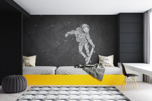 Fototapeta Rysunek astronauty na deskorolce, Fototapety Dla chłopców, Popularne Fototapety, u96123 - Tapeko.pl