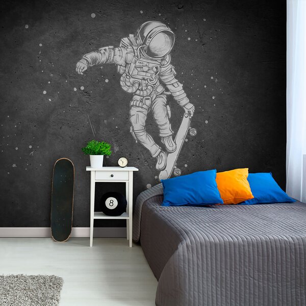 Fototapeta Rysunek astronauty na deskorolce, Fototapety Dla chłopców, Popularne Fototapety, u96123 - Tapeko.pl