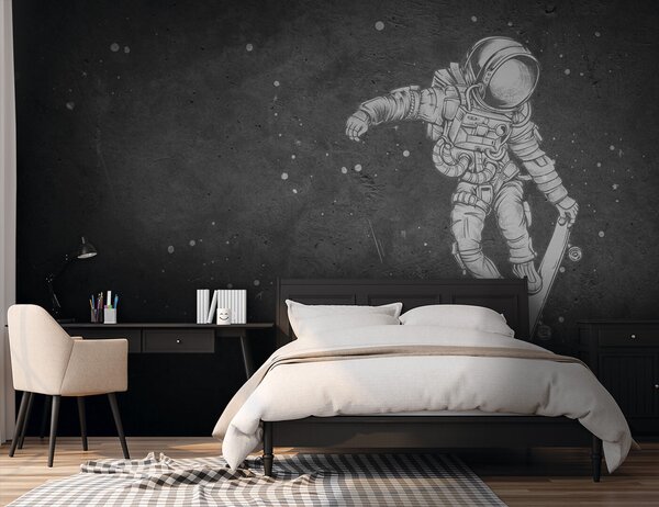 Fototapeta Rysunek astronauty na deskorolce, Fototapety Dla chłopców, Popularne Fototapety, u96123 - Tapeko.pl