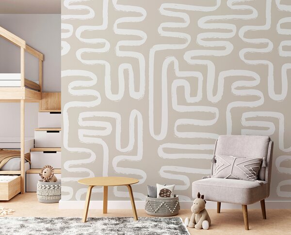 Fototapeta Białe linie na beżowym tle, Fototapety design, Popularne Fototapety, u96457 - Tapeko.pl