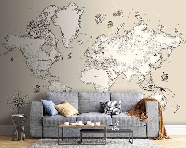 Fototapeta Mapa świata, Fototapety Dziecięce, Popularne Fototapety, u96481 - Tapeko.pl