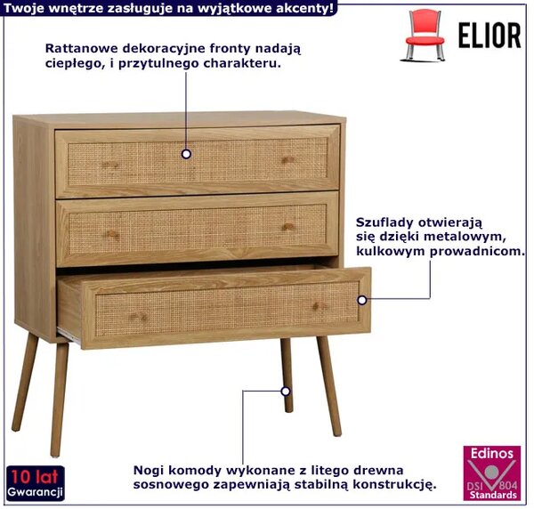 Komoda na nóżkach z 3 szufladami A7-L36