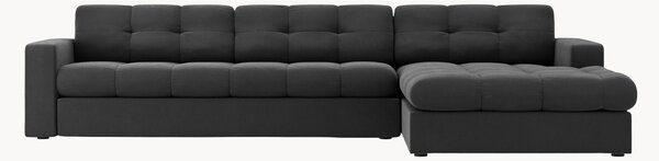 Sofa narożna o wyglądzie aksamitu Yohan (4-osobowa)