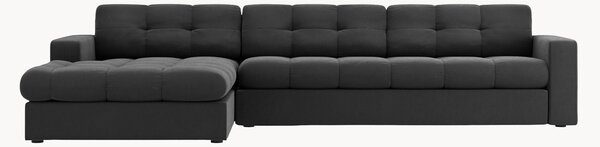Sofa narożna o wyglądzie aksamitu Yohan (4-osobowa)