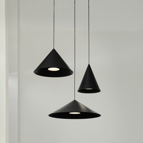 Lampa Wisząca LOOM DESIGN, Hanzu, ściemnialny, czarny, salon, aluminium, nowoczesny