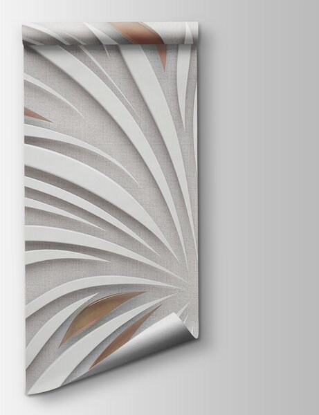 Fototapeta Promiennie białe płatki z metalicznymi akcentami, Fototapety 3d, Popularne Fototapety, u06452v1 - Tapeko.pl