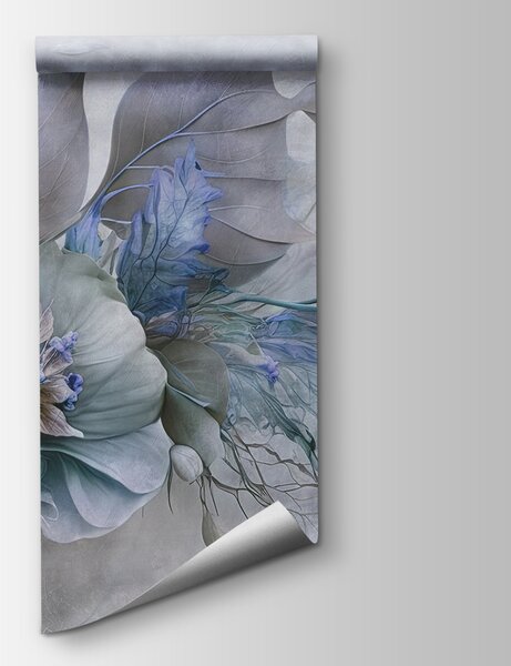 Fototapeta Obraz przedstawiający kwiaty i liście, Fototapety 3d z kwiatami, Popularne Fototapety, u93930v1 - Tapeko.pl