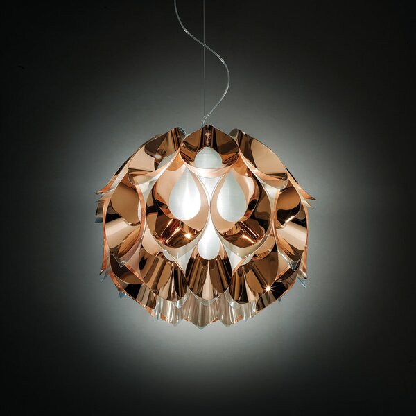 Lampa Wisząca Slamp, FLORA, ściemnialny, miedziany, salon, tworzywo sztuczne, design