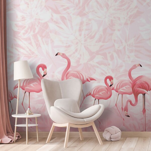Fototapeta Grupa różowych flamingów, Fototapety Flamingi, Popularne Fototapety, u97217 - Tapeko.pl