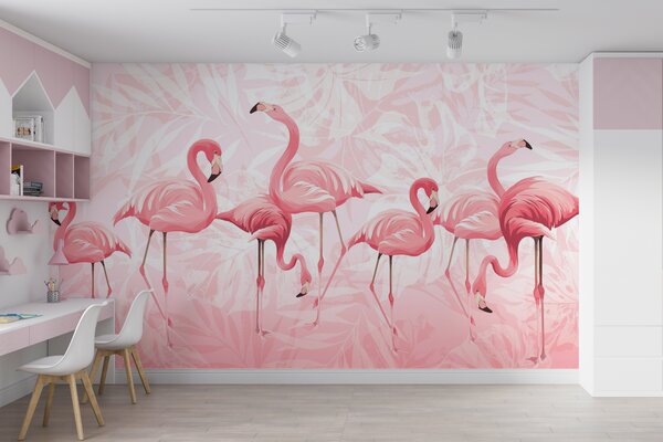 Fototapeta Grupa różowych flamingów, Fototapety Flamingi, Popularne Fototapety, u97217 - Tapeko.pl