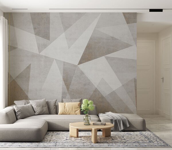 Fototapeta Szare i białe tło z trójkątami, Fototapety Geometryczne, Popularne Fototapety, u97345 - Tapeko.pl
