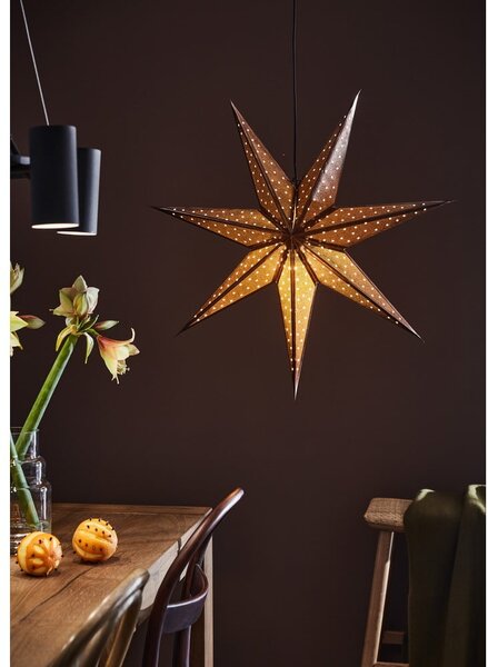 Brązowa świąteczna wisząca dekoracja świetlna Markslöjd Glitter, dł. 75 cm