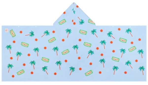 Ręcznik z kapturem SPOKEY Palms 70 x 175 cm Niebieski